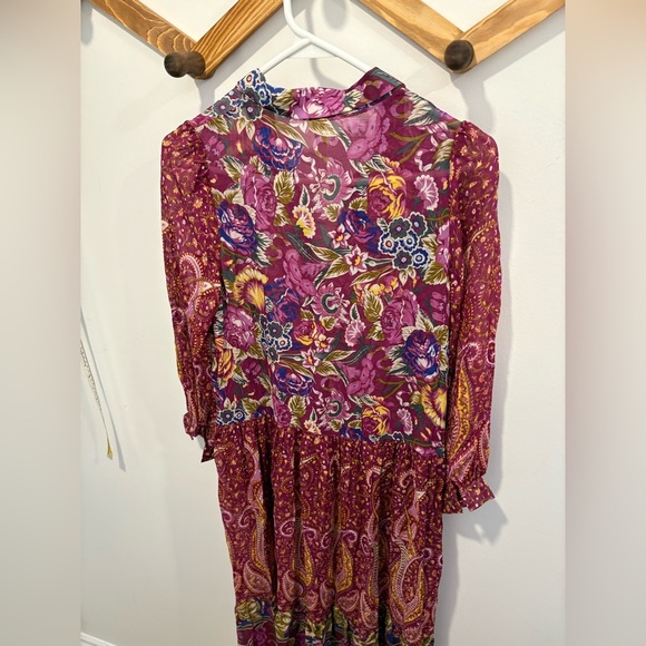 NWOT- Anthropologie - Nikole Floral Paisley BOHO BUTTON DOWN DRESS - Picture 12 of 14